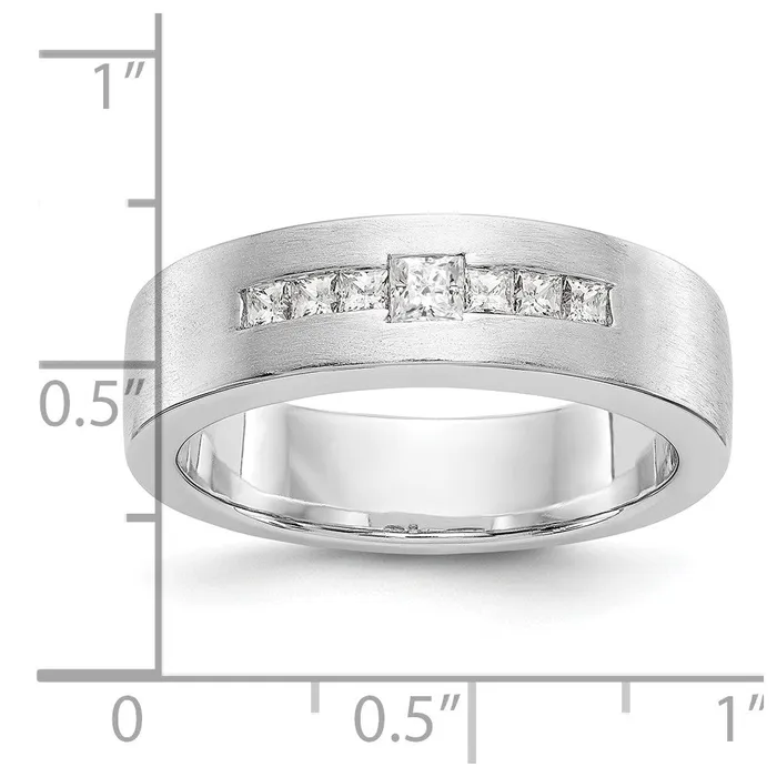 Goldiacom Rings 14K White Gold Real Diamond Mens Band