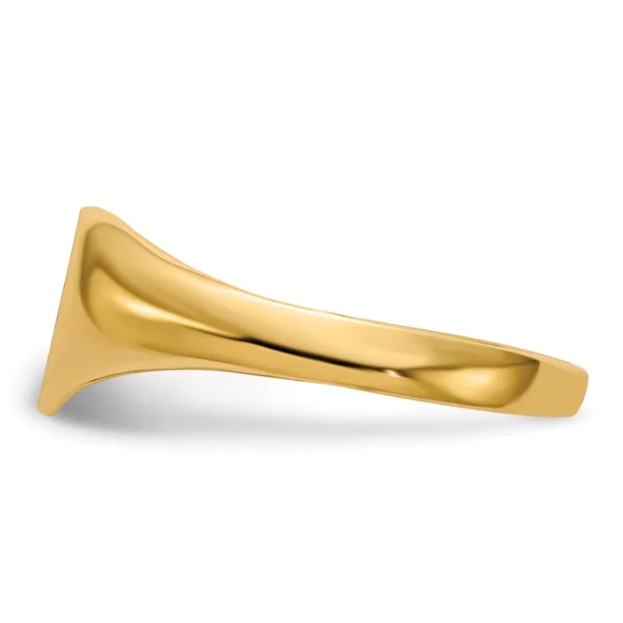 Goldiacom Rings 14K Yellow Gold 01ct Real Diamond 70x100mm Open Back Heart Signet Ring