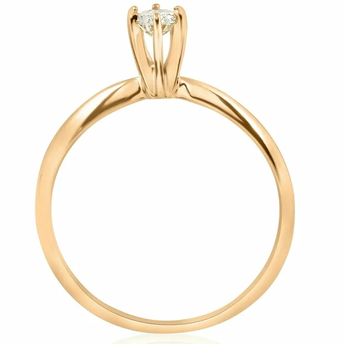 Goldiacom Rings 14k Yellow Gold 14ct Round Diamond Solitaire Engagement Ring Jewelry Brilliant