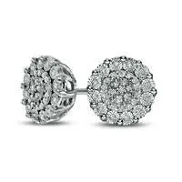 Goldia Earrings 02 CT TW Composite Diamond Double Frame Stud Earrings in Sterling Silver Goldia Earrings 02 CT TW Composite Diamond Double Frame Stud Earrings in Sterling Silver