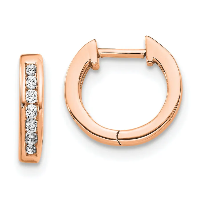 Goldia Earrings 14k Rose Gold 18 Ct Lab Grown Diamond VSSI G Hinged Hoop Earrings Goldia Earrings 14k Rose Gold 18 Ct Lab Grown Diamond VSSI G Hinged Hoop Earrings