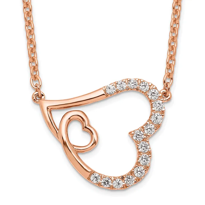 Goldia Earrings 14K Rose Gold Lab Grown Diamond VSSI G Intertwined Hearts Necklac Goldia Earrings 14K Rose Gold Lab Grown Diamond VSSI G Intertwined Hearts Necklac