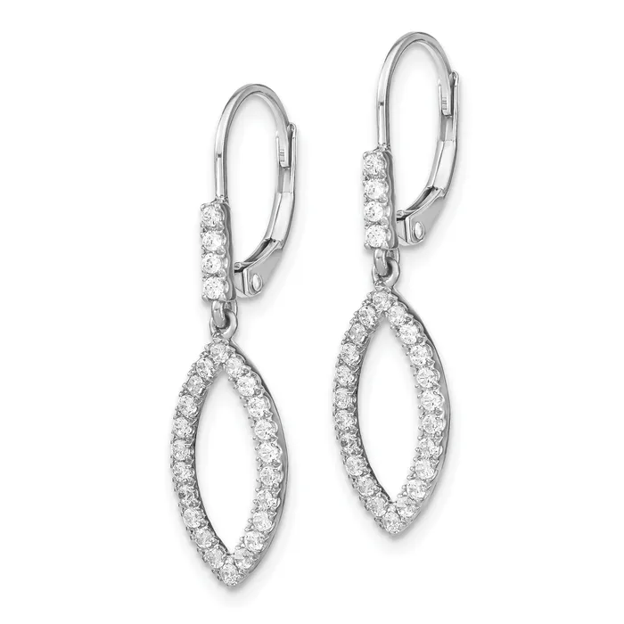 Goldia Earrings 14k White Gold 12 Ct Lab Grown Diamond VSSI G Fashion Dangle Leverback Earrings