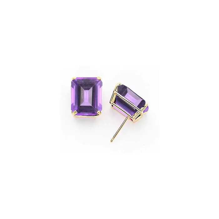 Goldia Earrings 14k White Gold 12x10mm Emerald Cut Tsavorite Earrings