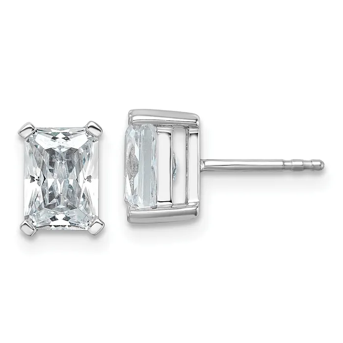 Goldia Earrings 14k White Gold 3 ctw Lab Grown Diamond VSSI G Radiant 4 Prong Heavy Wt Stud Earrings Goldia Earrings 14k White Gold 3 ctw Lab Grown Diamond VSSI G Radiant 4 Prong Heavy Wt Stud Earrings