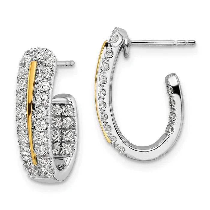 Goldia Earrings 14k White Gold TwoTone Lab Grown Diamond VSSI FGH In and Out JHoop Earrings Goldia Earrings 14k White Gold TwoTone Lab Grown Diamond VSSI FGH In and Out JHoop Earrings