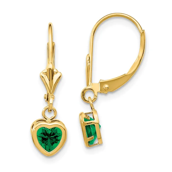 Goldia Earrings 14k Yellow Gold 5mm Heart Mount St Helens Earrings