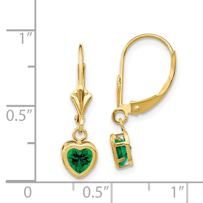 Goldia Earrings 14k Yellow Gold 5mm Heart Mount St Helens Earrings