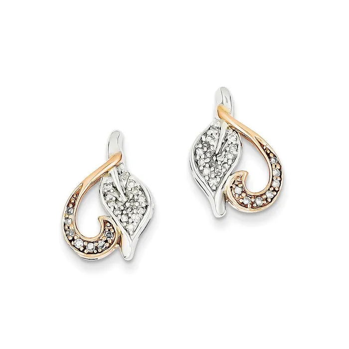 Goldia Earrings 14K Yellow Gold White Gold u0026 Rhodium Real Diamond Heart Post Earrings Goldia Earrings 14K Yellow Gold White Gold u0026 Rhodium Real Diamond Heart Post Earrings