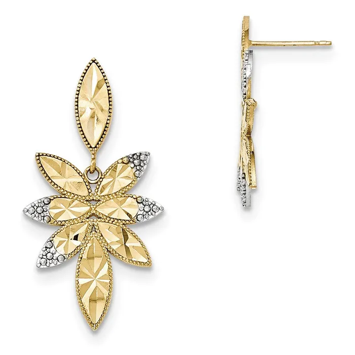 Goldia Earrings 14k Yellow Rhodium Gold Rhodium Polished DC Starburst Dangle Post Earrings Goldia Earrings 14k Yellow Rhodium Gold Rhodium Polished DC Starburst Dangle Post Earrings
