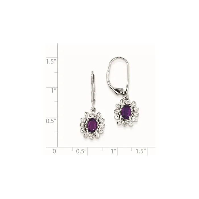 Goldia Earrings Sterling Silver Diamond u0026 Amethyst Earrings