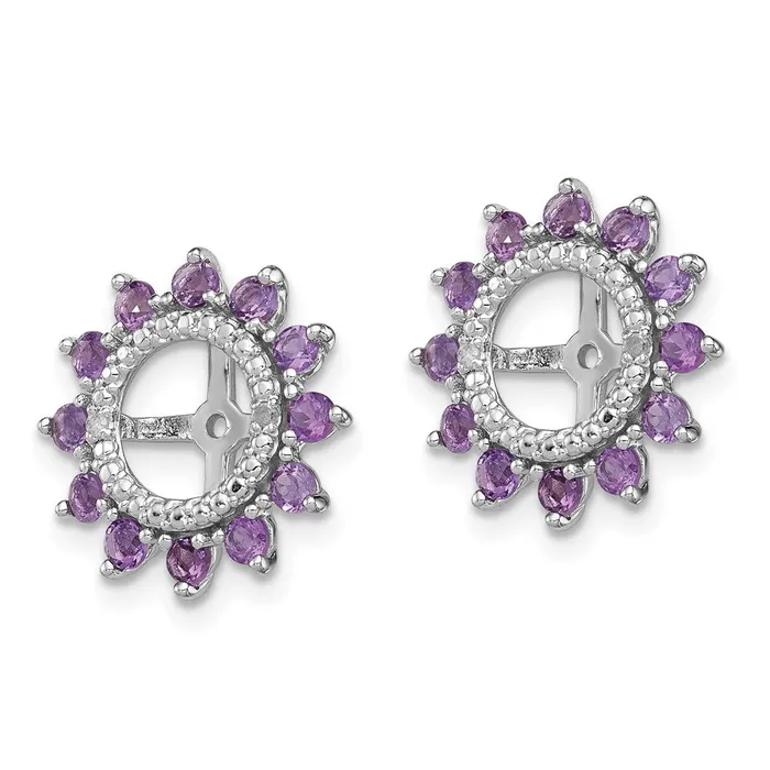 Goldia Earrings Sterling Silver Rhodium Diamond u0026 Amethyst Earring Jacket