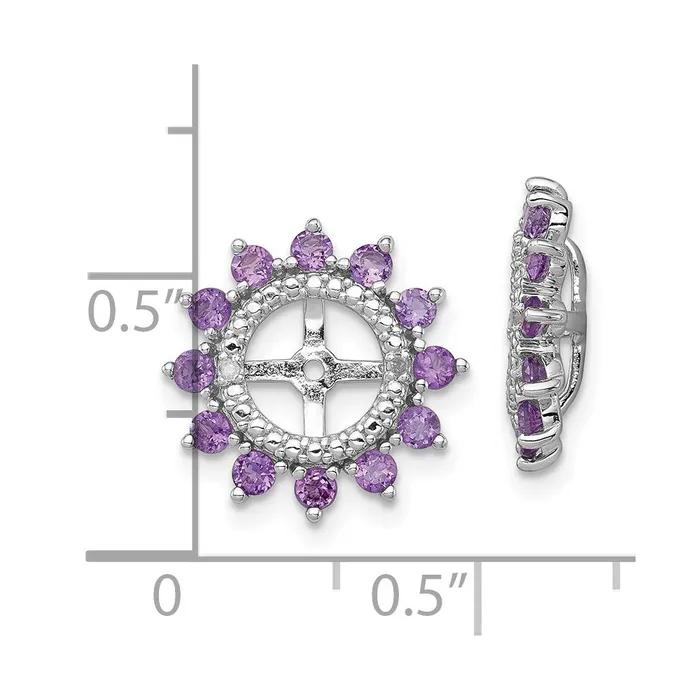 Goldia Earrings Sterling Silver Rhodium Diamond u0026 Amethyst Earring Jacket
