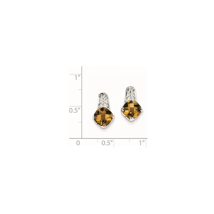 Goldia Earrings Sterling Silver Whiskey Quartz Earrings