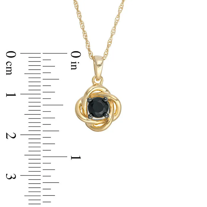 Goldia Necklaces 02 CT Enhanced Black Natural Clarity Enhanced Solitaire Love Knot Pendant in 10K Yellow Gold Goldia Necklaces 02 CT Enhanced Black Natural Clarity Enhanced Solitaire Love Knot Pendant in 10K Yellow Gold