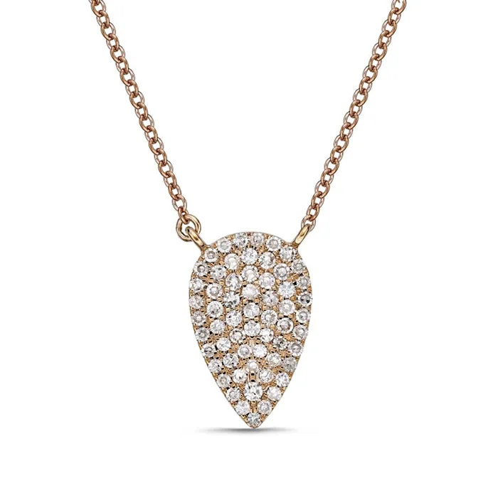 Goldia Necklaces 025 CT TW Composite Natural Diamond Teardrop Necklace in 10K Rose Gold Goldia Necklaces 025 CT TW Composite Natural Diamond Teardrop Necklace in 10K Rose Gold
