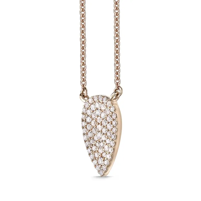 Goldia Necklaces 025 CT TW Composite Natural Diamond Teardrop Necklace in 10K Rose Gold Goldia Necklaces 025 CT TW Composite Natural Diamond Teardrop Necklace in 10K Rose Gold