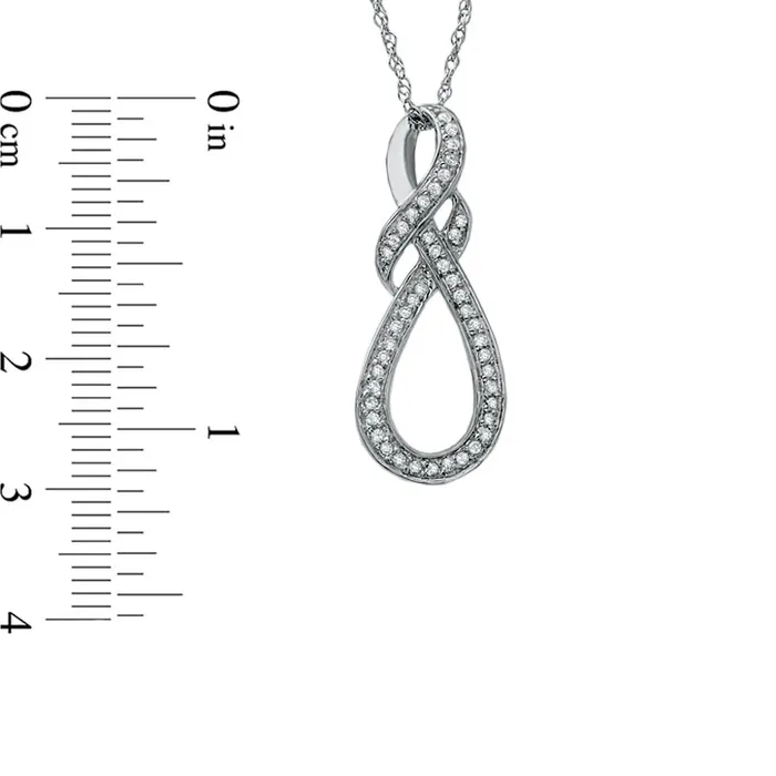 Goldia Necklaces 025 CT TW Natural Diamond Knotted Swirl Pendant in Sterling Silver Goldia Necklaces 025 CT TW Natural Diamond Knotted Swirl Pendant in Sterling Silver