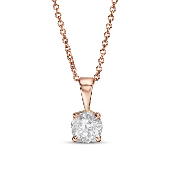 Goldia Necklaces 063 CT Natural Clarity Enhanced Solitaire Pendant in 10K Rose Gold II3 Goldia Necklaces 063 CT Natural Clarity Enhanced Solitaire Pendant in 10K Rose Gold II3