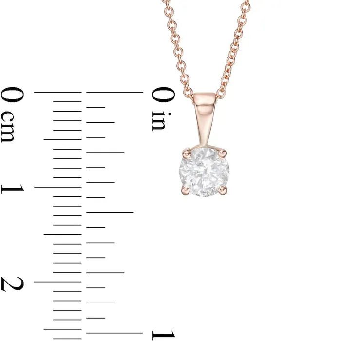 Goldia Necklaces 063 CT Natural Clarity Enhanced Solitaire Pendant in 10K Rose Gold II3 Goldia Necklaces 063 CT Natural Clarity Enhanced Solitaire Pendant in 10K Rose Gold II3