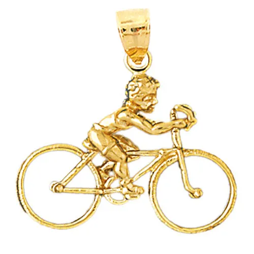 Goldia Necklaces 14K Gold 3D Bike Pendant
