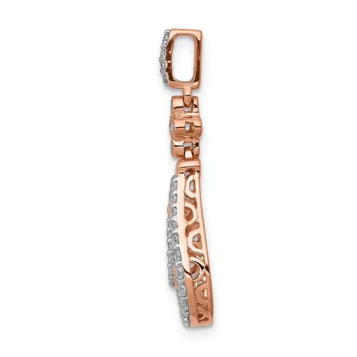 Goldia Necklaces 14k Rose Gold 13ct Real Diamond Double Teardrop Dangle Pendant