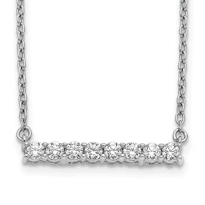 Goldia Necklaces 14k White Gold 13 Ct Lab Grown Diamond VSSI G 18 inch Bar Necklace Goldia Necklaces 14k White Gold 13 Ct Lab Grown Diamond VSSI G 18 inch Bar Necklace