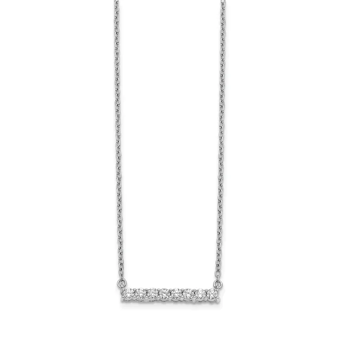 Goldia Necklaces 14k White Gold 13 Ct Lab Grown Diamond VSSI G 18 inch Bar Necklace