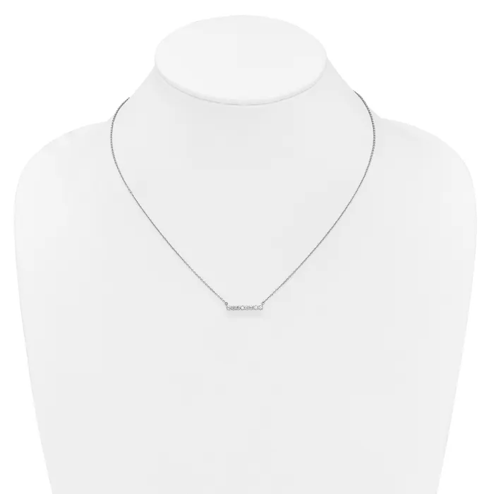 Goldia Necklaces 14k White Gold 13 Ct Lab Grown Diamond VSSI G 18 inch Bar Necklace