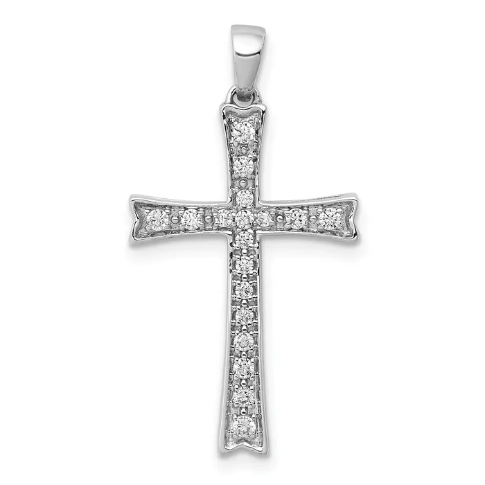 Goldia Necklaces 14k White Gold 15 Ct Lab Grown Diamond VSSI G Cross Pendant