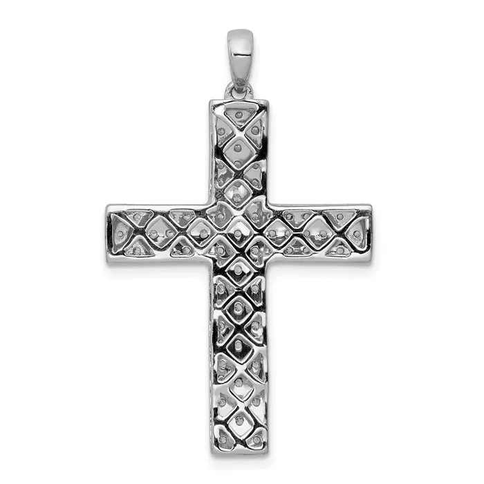 Goldia Necklaces 14k White Gold 1ct Real Diamond Latin Cross Pendant