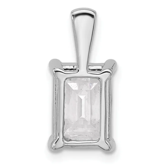 Goldia Necklaces 14k White Gold 3 Ct Lab Grown Diamond VSSI G Emerald Four Prong Pendant
