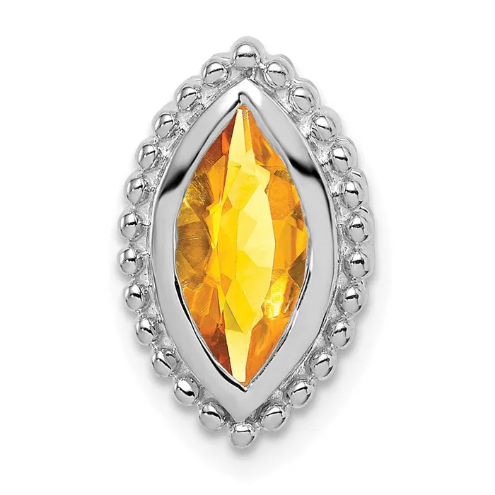 Goldia Necklaces 14k White Gold Marquise Citrine Chain Slide