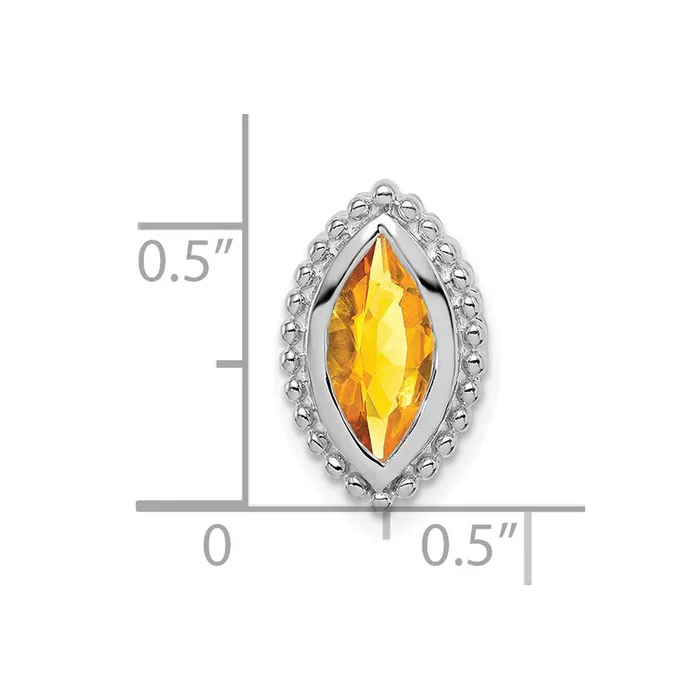 Goldia Necklaces 14k White Gold Marquise Citrine Chain Slide