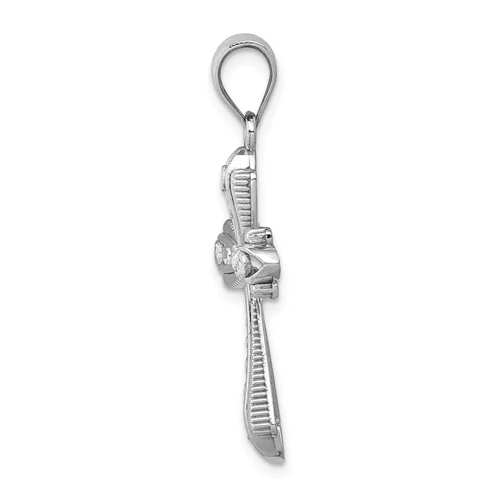 Goldia Necklaces 14k White Gold Polished DC Fancy Cross Pendant