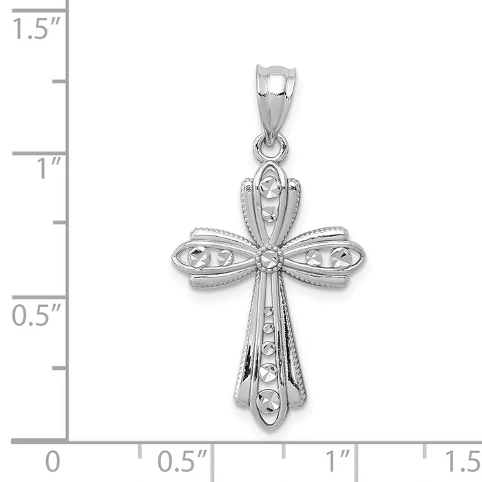 Goldia Necklaces 14k White Gold Polished DC Fancy Cross Pendant