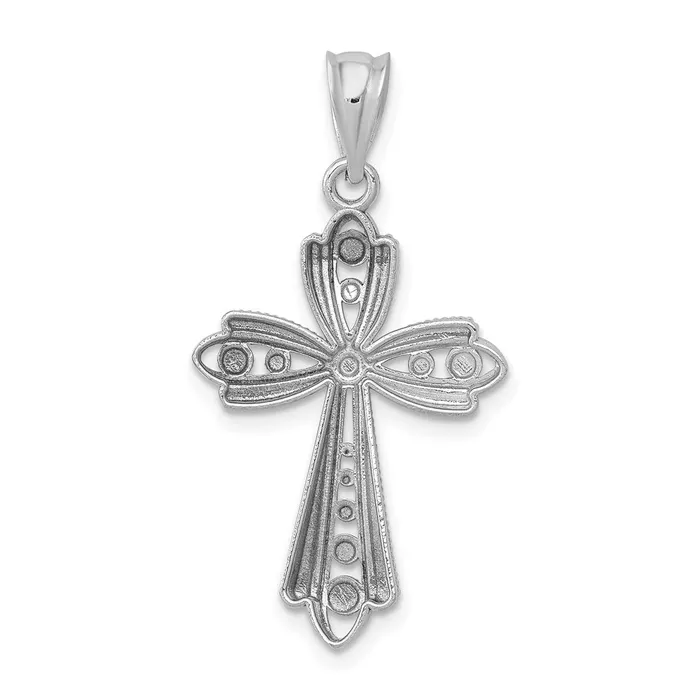 Goldia Necklaces 14k White Gold Polished DC Fancy Cross Pendant