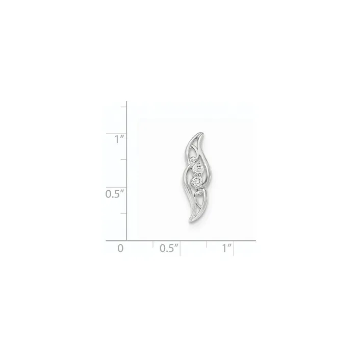 Goldia Necklaces 14k White Gold Polished Real Diamond Chain Slide Pendant