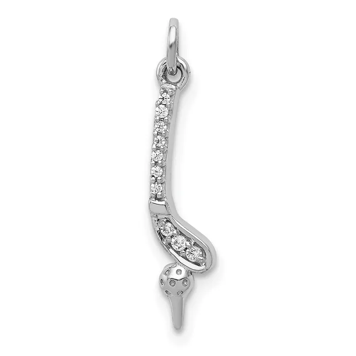Goldia Necklaces 14k White Gold Real Diamond Golf Club and Ball Pendant