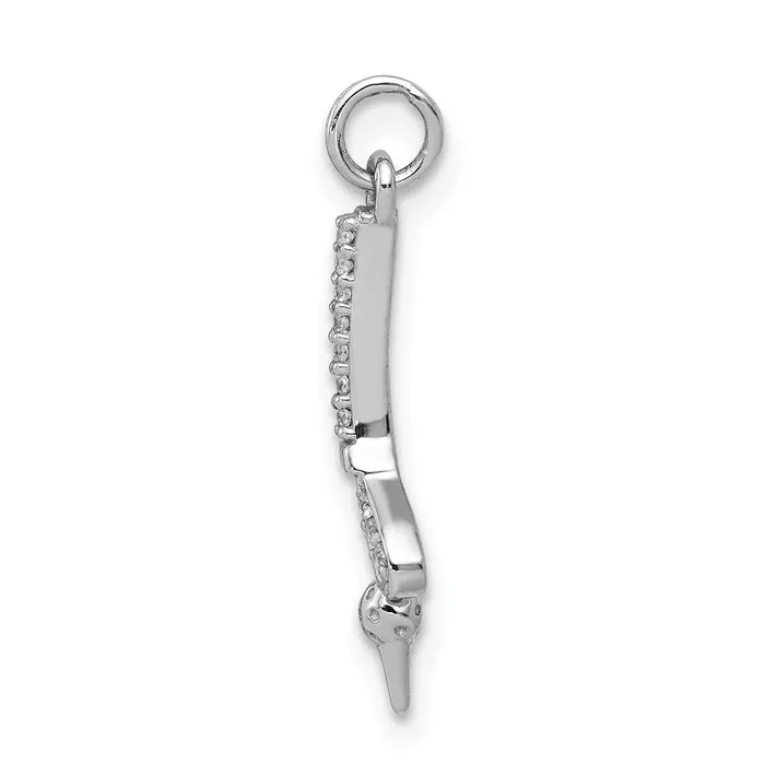Goldia Necklaces 14k White Gold Real Diamond Golf Club and Ball Pendant