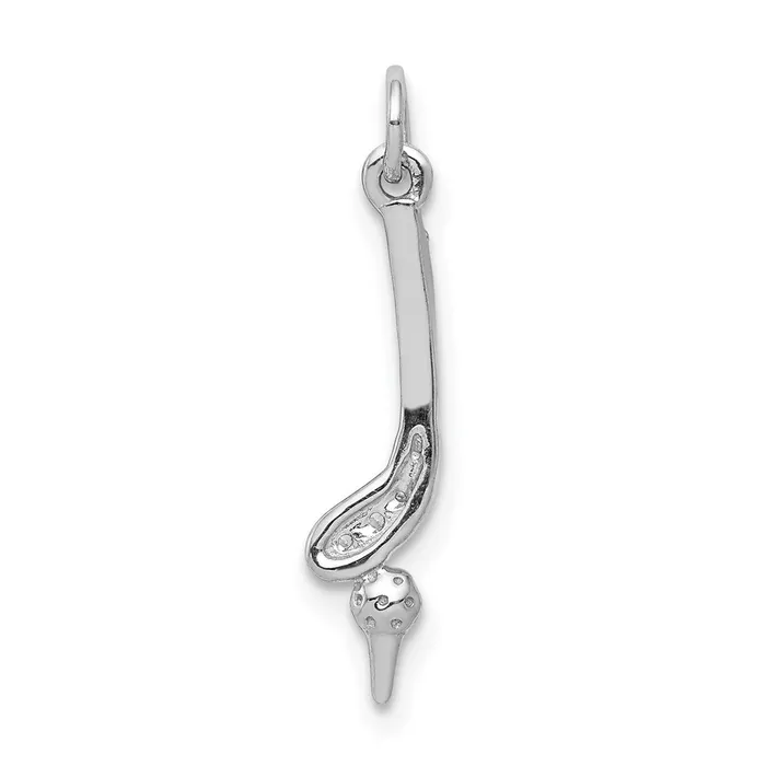 Goldia Necklaces 14k White Gold Real Diamond Golf Club and Ball Pendant