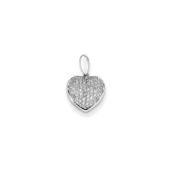 Goldia Necklaces 14k White Gold Real Diamond Heart Shaped Pendant