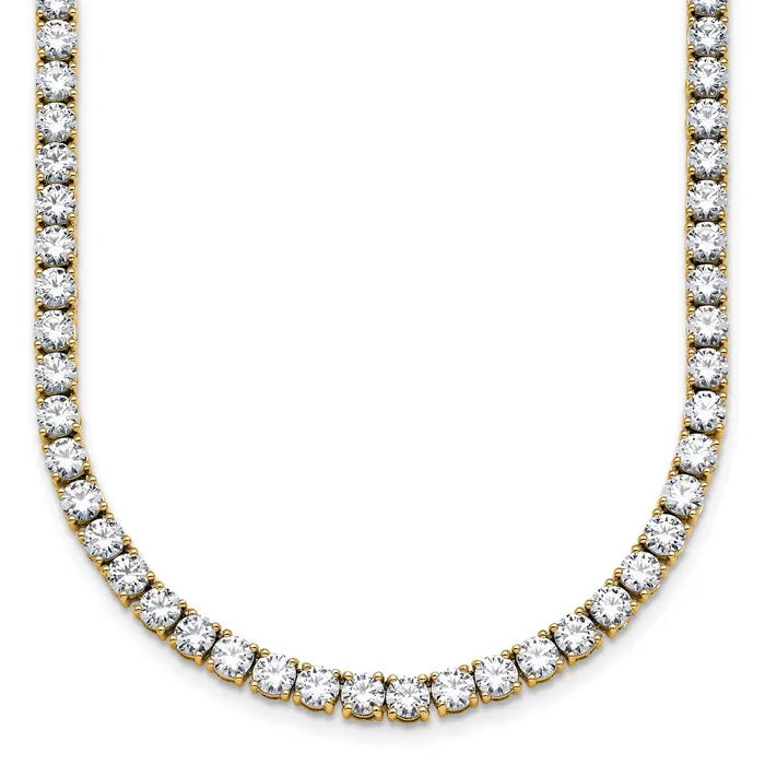 Goldia Necklaces 14k Yellow Gold 22 Ct Lab Grown Diamond VSSI G Round 22 inch Straight Tennis Necklace Goldia Necklaces 14k Yellow Gold 22 Ct Lab Grown Diamond VSSI G Round 22 inch Straight Tennis Necklace