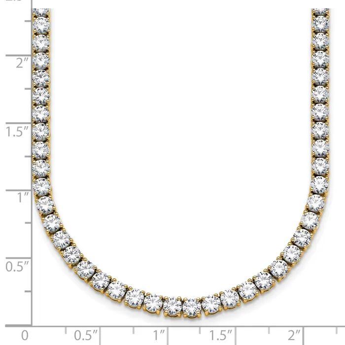 Goldia Necklaces 14k Yellow Gold 22 Ct Lab Grown Diamond VSSI G Round 22 inch Straight Tennis Necklace