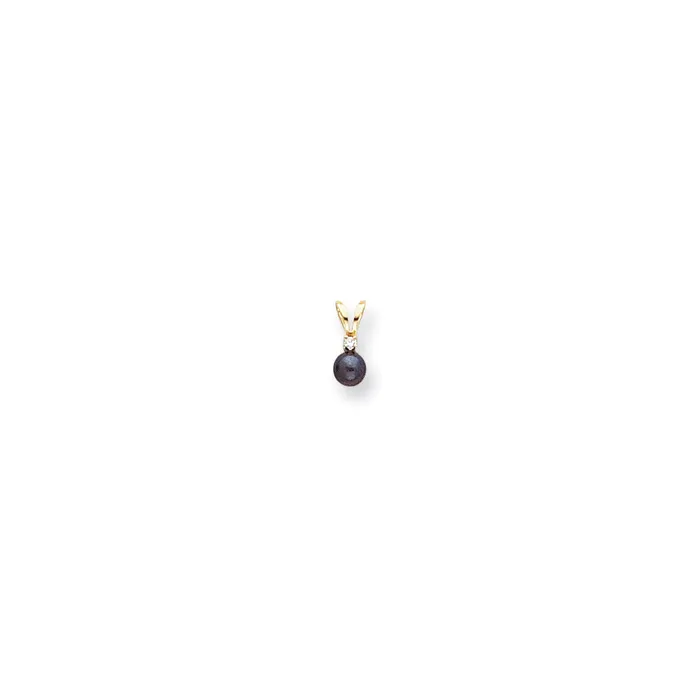 Goldia Necklaces 14k Yellow Gold Diamond Black Cultured Pearl u0026 HI1 Quality Diamond Pendant Goldia Necklaces 14k Yellow Gold Diamond Black Cultured Pearl u0026 HI1 Quality Diamond Pendant