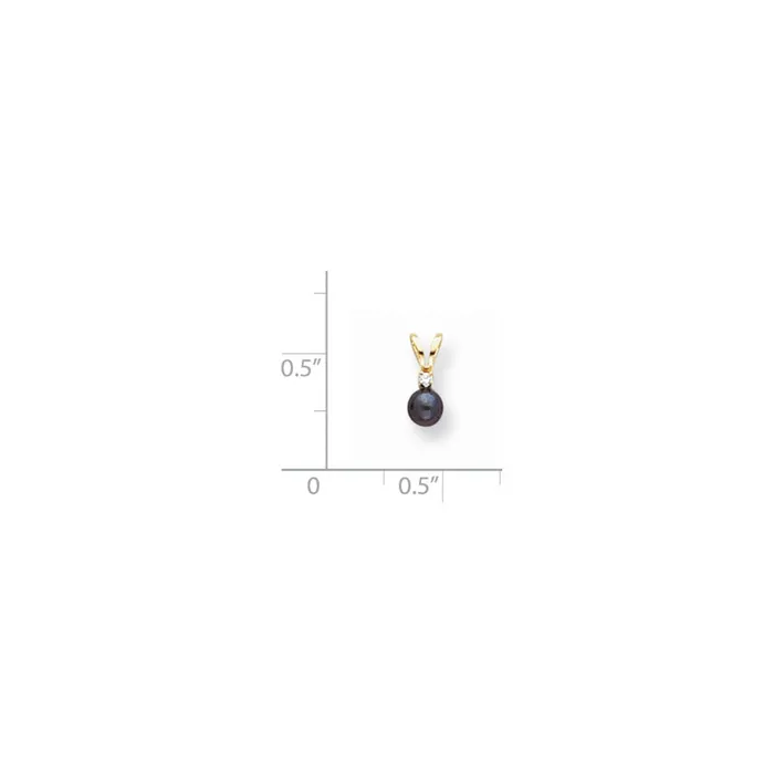 Goldia Necklaces 14k Yellow Gold Diamond Black Cultured Pearl u0026 HI1 Quality Diamond Pendant Goldia Necklaces 14k Yellow Gold Diamond Black Cultured Pearl u0026 HI1 Quality Diamond Pendant