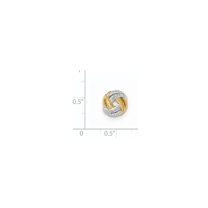 Goldia Necklaces 14k Yellow Gold Real Diamond wRhodium Accents Round Pendant