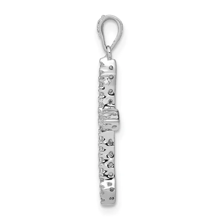 Goldia Necklaces Solid 14k White Gold 14ct Simulated CZ Cross Pendant Goldia Necklaces Solid 14k White Gold 14ct Simulated CZ Cross Pendant