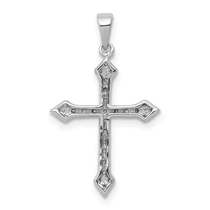 Goldia Necklaces Solid 14k White Gold 14ct Simulated CZ Cross Pendant Goldia Necklaces Solid 14k White Gold 14ct Simulated CZ Cross Pendant