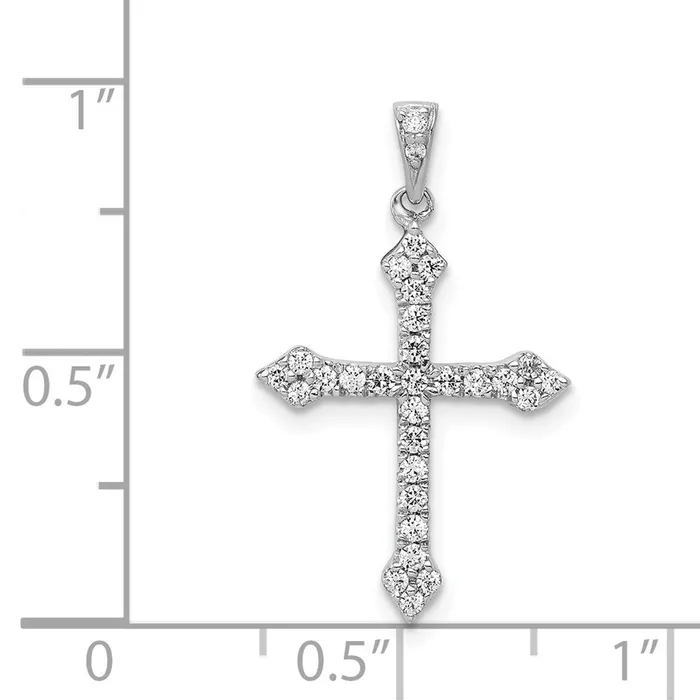 Goldia Necklaces Solid 14k White Gold 14ct Simulated CZ Cross Pendant Goldia Necklaces Solid 14k White Gold 14ct Simulated CZ Cross Pendant